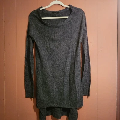 Blusa túnica feminina The Limited M cinza leve manga comprida cinza malha - Imagem 1 de 4