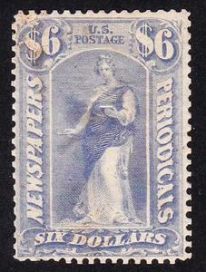 US Scott PR73 old $6 Newspapers & Periodicals stamp M/NG CV $400 - Picture 1 of 1