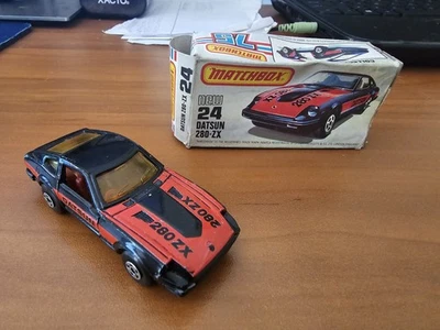Matchbox Datsun 280ZX.  Rojo/Negro, con caja.  1979.  La caja es áspera, el coche es bonito Foto 1 de 4