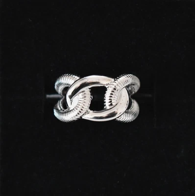 NUEVO JUDITH RIPKA ABRAZO ETERNIDAD PLATA ESTERLINA 925 ENTRELAZADO Anillo Banda 7 Foto 1 de 4