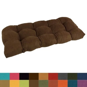 42-inch by 19-inch Rounded Back Microsuede Bench Cushion - - Picture 1 of 94