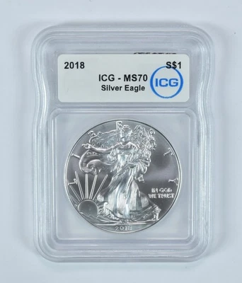 2018 American Silver Eagle MS70 ICG *5174 - Image 1 of 4