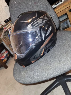 Scorpion EXO TECH EVO Traveller Modular Flip Motorcycle Helmet - Black/Copper - Image 1 of 4