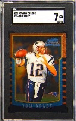 2000 BOWMAN CHROME #236 TOM BRADY ROOKIE RC SGC 7 - Image 1 of 2