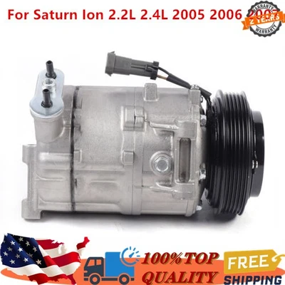Air Conditioner Compressor W/ Clutch For Saturn Ion 2.2L 2.4L 2005 2006 2007 - Image 1 of 4
