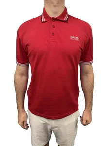 Hugo Boss Polo Shirt With Contrast Logos color Red size L - Picture 1 of 7