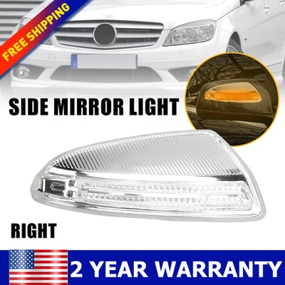 Right LED Side Mirror Light for Mercedes Benz C250 C300 C350 C63 AMG Accessories - Image 1 of 4