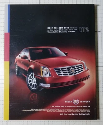2005 Vintage Car Print Ad Red Cadillac DTS Luxury Sedan Magazine Advertisement  - Image 1 of 4