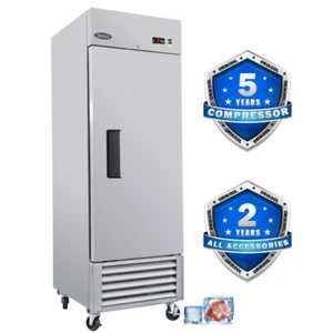 27" Reach-In Commercial Freezer Solid Door 3-Shelves 23 Cu.ft Freeze Storage - Picture 1 of 16