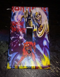 Custom Handmade Iron Maiden - The Number Of The Beast Single Light Switch Cover - Picture 1 of 1
