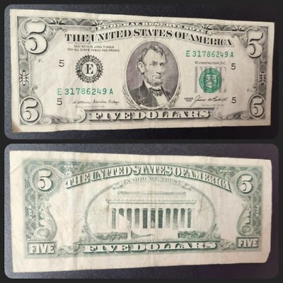 1985 $5 Five Dollar Bill - Image 1 of 4