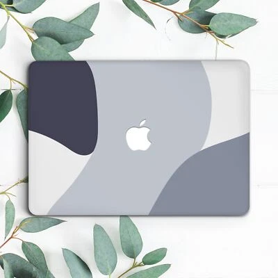 Estuche rígido azul gris mezclado colores formas abstractas para Macbook Pro 13 15 16 Air 13 Foto 1 de 3