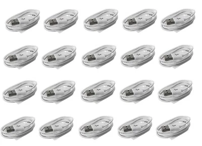 Paquete de 20 cables de carga rápida cargador micro USB para teléfono Samsung Android LG blanco Foto 1 de 2