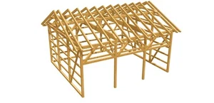 Holzgarage - Siegen - für Hebebühne, Satteldach KVH 9,00 x 8,00 m als Bausatz - Bild 1 von 9