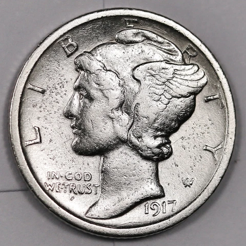 1917-p Mercury Dime.  High Grade.  Inventory H 176224 Cover