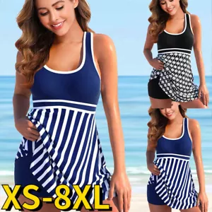 New Women Plus size Sexy Tankini Set w/Shorts Swimsuit Traje de Baño Mujer - Picture 1 of 19