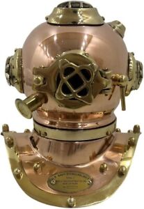 U.S Navy Marine Scuba Diving Divers Helmet Antique Brass Reproduction Desk/Shelf