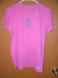 NEU ORIGINAL LIFE IS GOOD T-SHIRT "GIDDY UP" ROSA GR. MEDIUM *SELTEN* - Bild 1 von 3