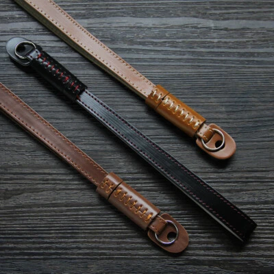 Correa de muñeca de mano de cuero genuino para cámara Sony Fujifilm Panasonic Nikon Canon Foto 1 de 4