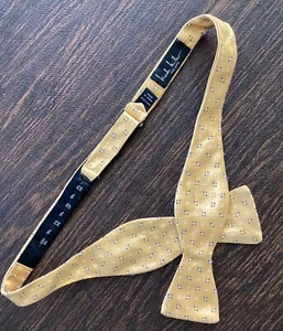 Nicole Miller NY Silk Bow Tie Yellow Silk Adjustable 13.5-18” Untied  - Picture 1 of 5