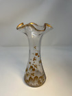 French Legras Montjoye Clear-Gold Gilded Enamel Art Nouveau Vase stamped