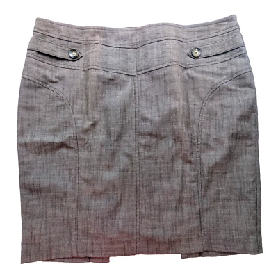 Falda clásica B Wear Byer para mujer talla 15 marrón sarga botones solapa abertura cremallera Foto 1 de 4