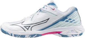 MIZUNO Badminton Shoes WAVE CLAW 3 White Blue Pink 71GA2442 US4.5(22.5cm) - Picture 1 of 5