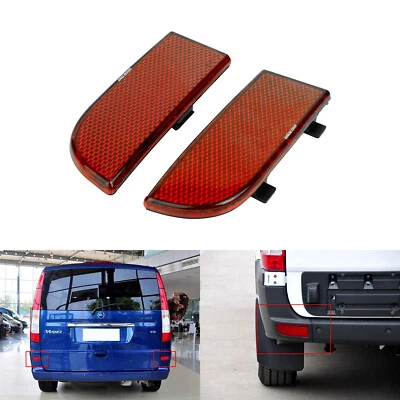 ANG RONG Paire Rouge Pare-chocs Arrière Réflecteur Pour Mercedes Benz W639 Vito 03-14
