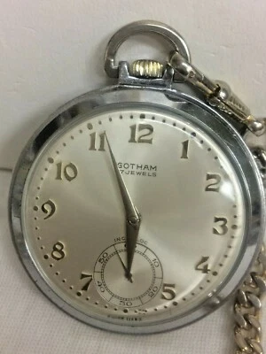 RELOJ BOLSILLO GOTHAM ACERO INOXIDABLE CALIBRE UNITAS 285 Foto 1 de 4