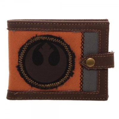 Star Wars Rebel Canvas w/ Snap Bifold Men's Wallet Rebels Logo Snap Closure - Image 1 of 3
