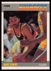 1987-88 Fleer Mike Evans Denver Nuggets #36