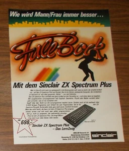 Seltene Werbung  SINCLAIR ZX SPECTRUM PLUS Heimcomputer - Full Bock 1985 - Bild 1 von 1