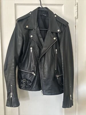Chaqueta de cuero negra de colección The Kooples para hombre perfecta M Foto 1 de 4