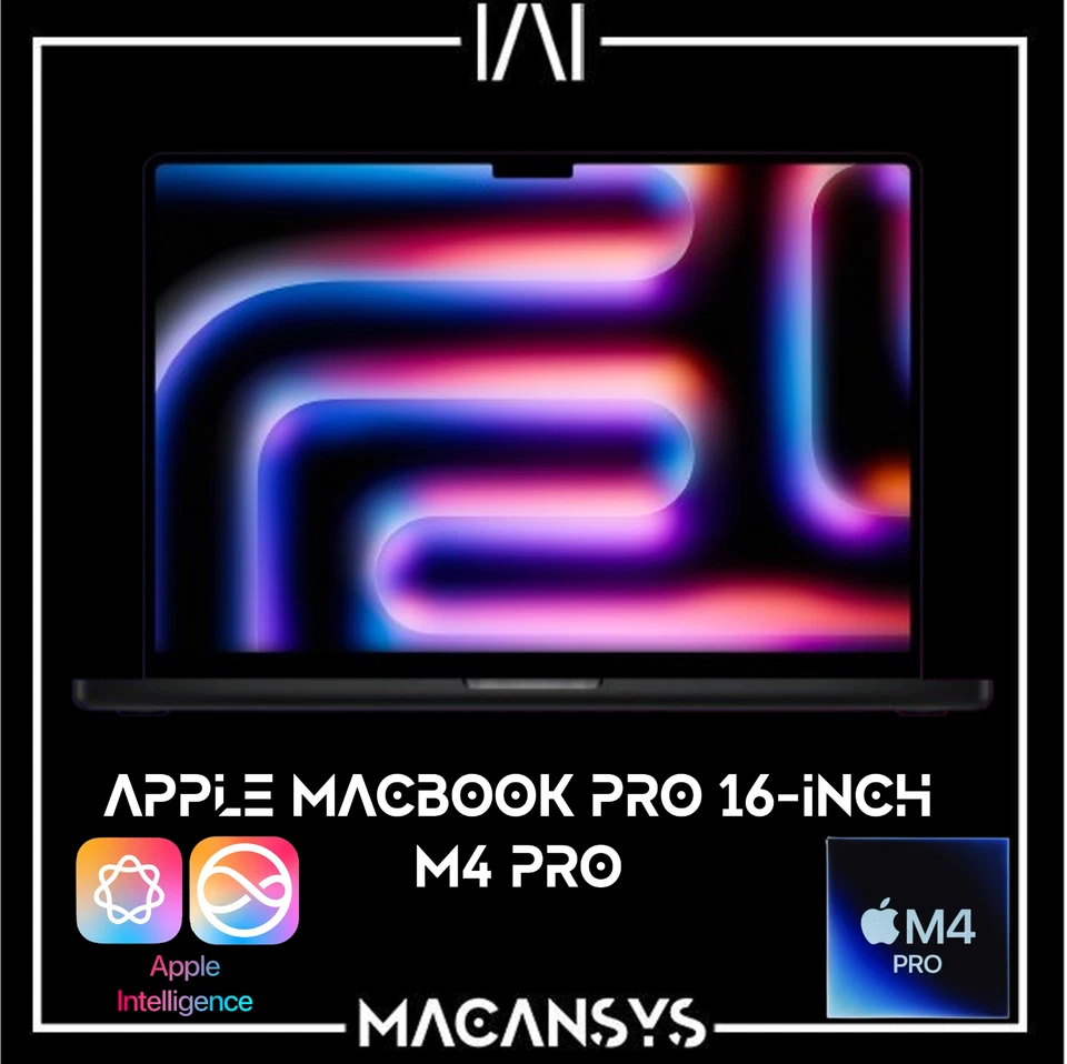 Apple MacBook Pro 16 Inch M4 Pro 20 C GPU 14 C CPU 24GB Ram 512 SSD MX2X3B/A SPB