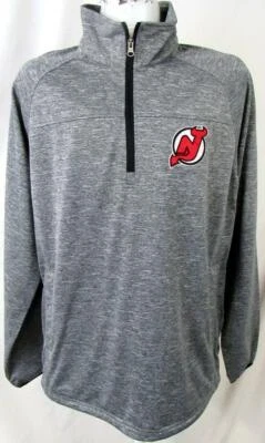 New Jersey Devils Mens L - 2XL 1/4 Zip Pullover Performance Track Jacket ANJD 31 - Image 1 of 4
