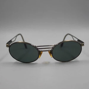 Florence Vogue 3155 417 Vintage 90s Black Steampunk Oval Sunglasses Italy - Picture 1 of 9