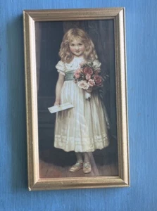Der Liebesbrief von Charles Trevor Girlande - Kind Mädchen Blumen gerahmter Druck - Bild 1 von 10