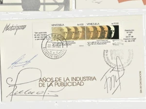 Venezuela: 1988; first day cover advertising signatures of personalities EBV1606 - Picture 1 of 2