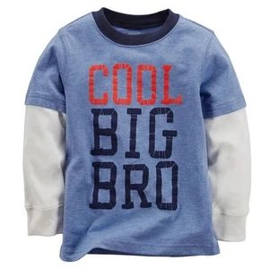 NWT Carter's COOL BIG BRO BROTHER Blue White long sleeve TOP SHIRT size 4 5 6 7 - Picture 1 of 1
