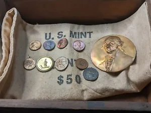 1909 VDB 1911, 1917, 1920, Square Rims + Old Coins Medals with Old Box - Lot - Picture 1 of 15