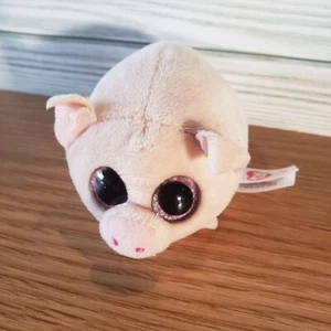 2017 TY Beanie Babies Curly Pig Boos Glitter Eyes 3.5" Screen Cleaner Plush M4 - Afbeelding 1 van 15