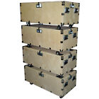48' Crate Style Trunk Cases - 1/2' Ply Heavy Duty w/Wheels - 4 Pc Stacking Set