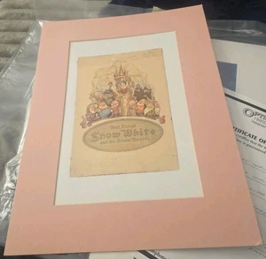 WALT DISNEY'S SNOW WHITE AND Friends 1939 Studio Promo Card- COA - Picture 1 of 2