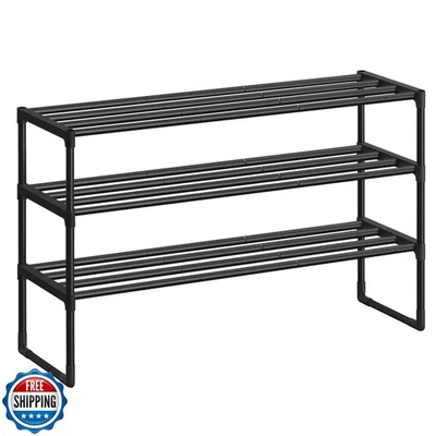 Zapatero SONGMICS, organizador de zapatos de 3 niveles, estante de almacenamiento de metal, vertical o superior Foto 1 de 4