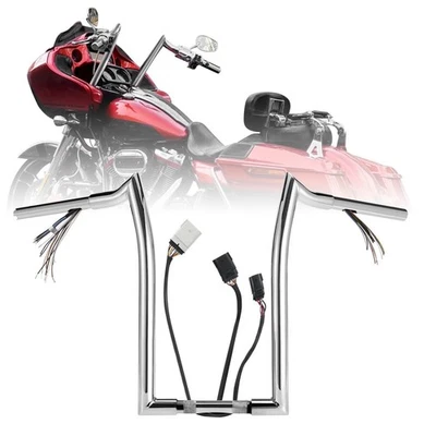 Предварительно проводной руль CVO Road Glide Meathook для Harley 2008-2013 14 дюймов хром - Изображение 1 из 4