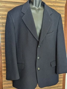 Vintage Louis Feraud Mens 42R Black 100% Camel Hair Blazer Suit Jacket Coat - Picture 1 of 24