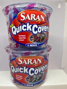 Saran Cubiertas Rápidas Tapas 14 Cubiertas Medianas Nuevo Antiguo Stock - 1 Sellado 1 Abierto 20 Total - Imagen 1 de 9