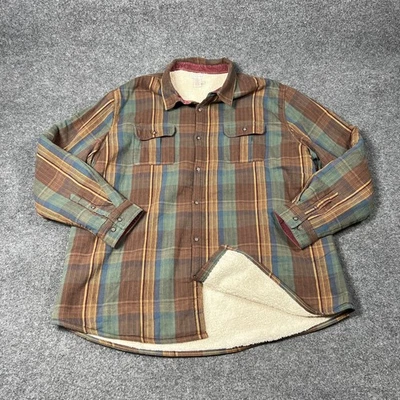 Куртка мужская Carbon2cobalt XXLT коричневая клетчатая шерпа с подкладкой фланелевая рубашка шакет - Изображение 1 из 4