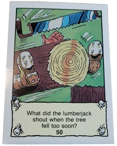 Jake's Official Jokes #50 Trading Card Lumberjack di Joseph Rosenbloom (G8 - Foto 1 di 2