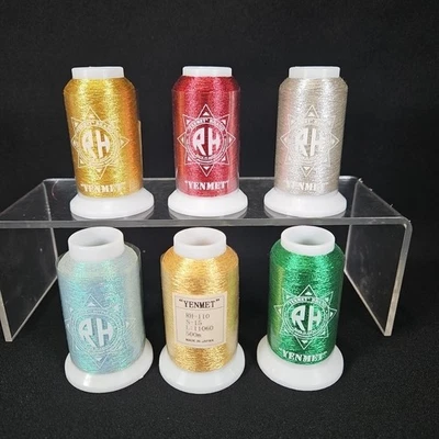 Yenmet Machine Embroidery Metallic Thread 500M ARH-110 Lot of 6 Assorted Japan - Image 1 of 4